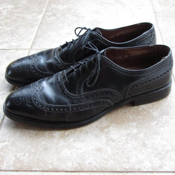 Allen Edmonds Black Leather Wingtip Oxfords 11.5 C - Picture 2 of 8